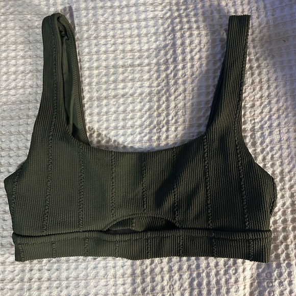 aerie Other - Aerie Olive Green Ribbed Swim top